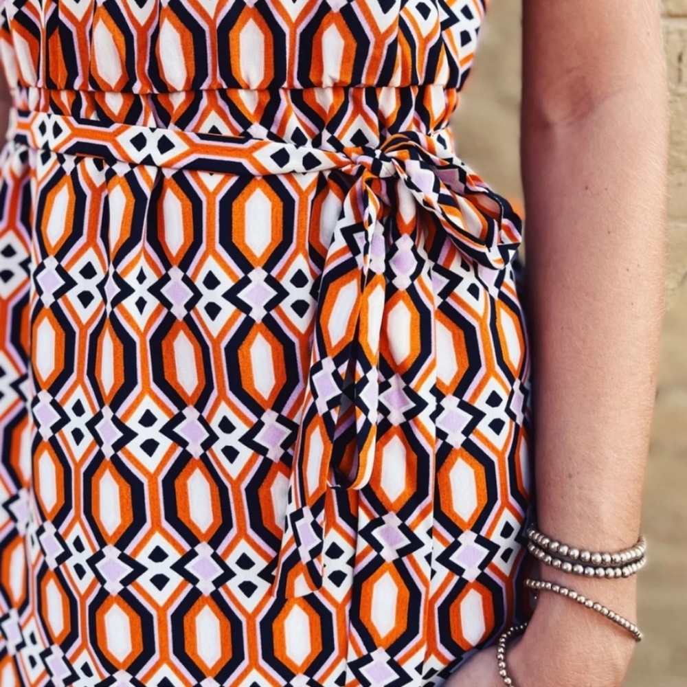 Sanctuary Dress Medium halter wrap tie orange - Picture 4 of 5